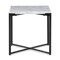 Saltoro Sherpi 20 Inch Modern Side End Table, Carrara Marble Top, Steel Frame, Smooth Gray-